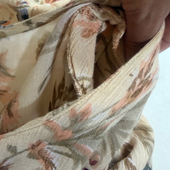 Earthbound Floral Boho Romper Puff Sleeve Button Front Women M - Picture 11 of 11